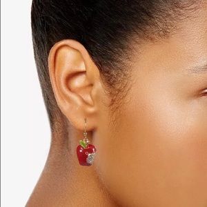 Gold-Tone Crystal Apple Drop Earrings